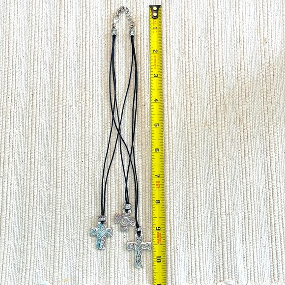 Silver cross layered necklace. - Picture 6 of 7